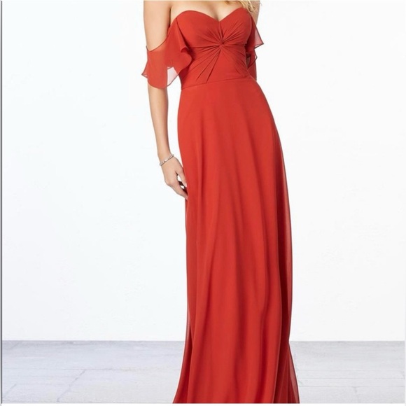 Mori Lee Dresses & Skirts - Mori Lee Madeline Gardner Chiffon Off Shoulder Ruffled Gown in Cinnamon …